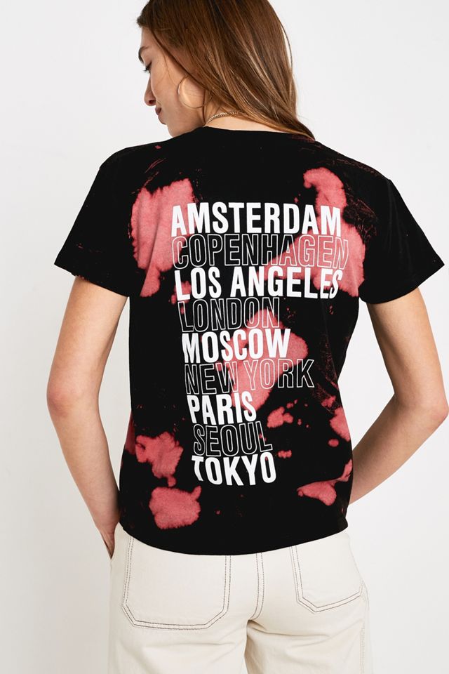 OBEY International Cities T-Shirt Nero + Rosso Tie-Dye #1