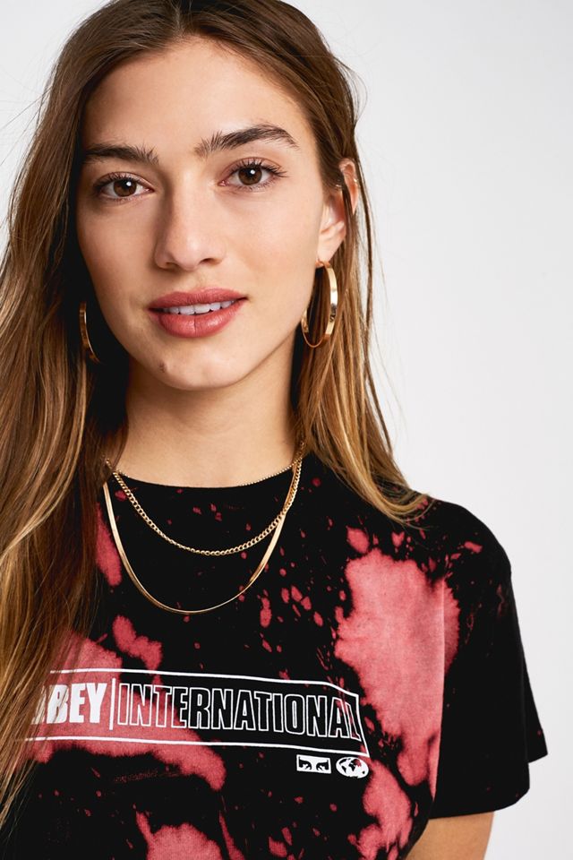 OBEY International Cities T-Shirt Nero + Rosso Tie-Dye #2