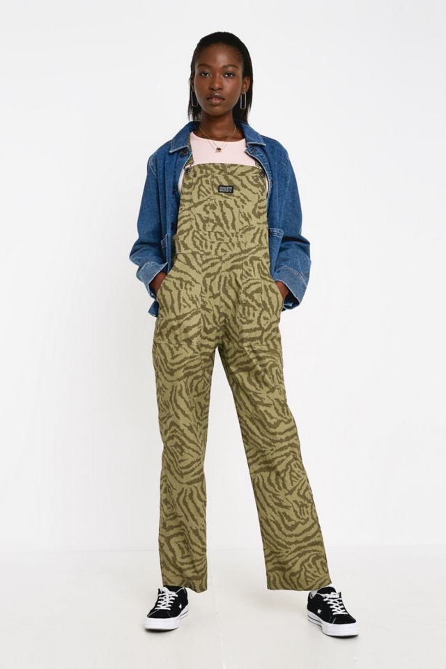 OBEY Squad Olive Tiger Print Dungarees | Urban Outfitters UK