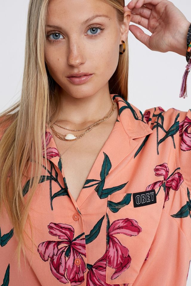 OBEY Sunset Floral Button-Through Shirt #1