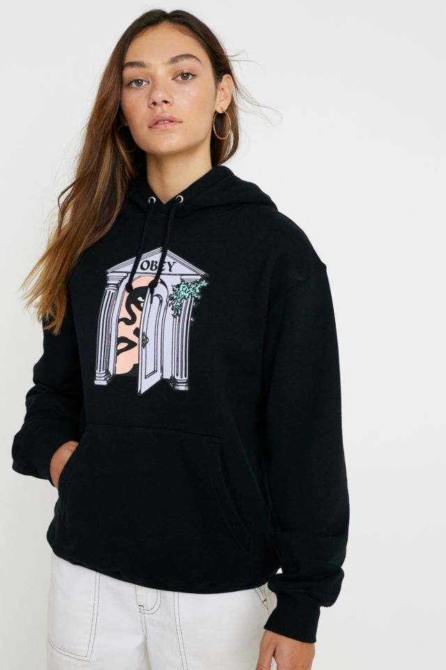 OBEY Mausoleum Boxy Fit Hoodie | Urban Outfitters UK