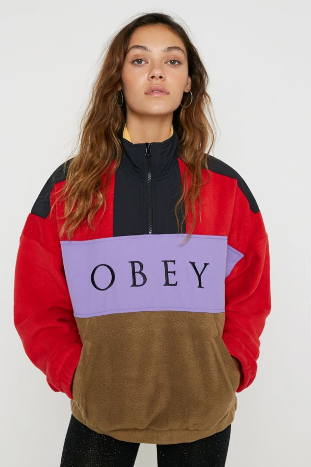 OBEY Veste enfiler en polaire contrastes de couleurs Alpine