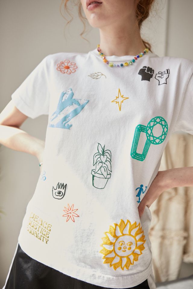 OBEY - T-shirt Love & Peace blanc  #1