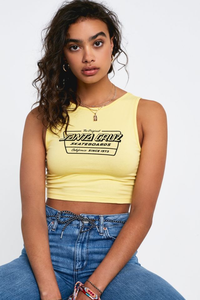 Santa Cruz UO Exclusive Yellow Crop Vest Urban Outfitters UK