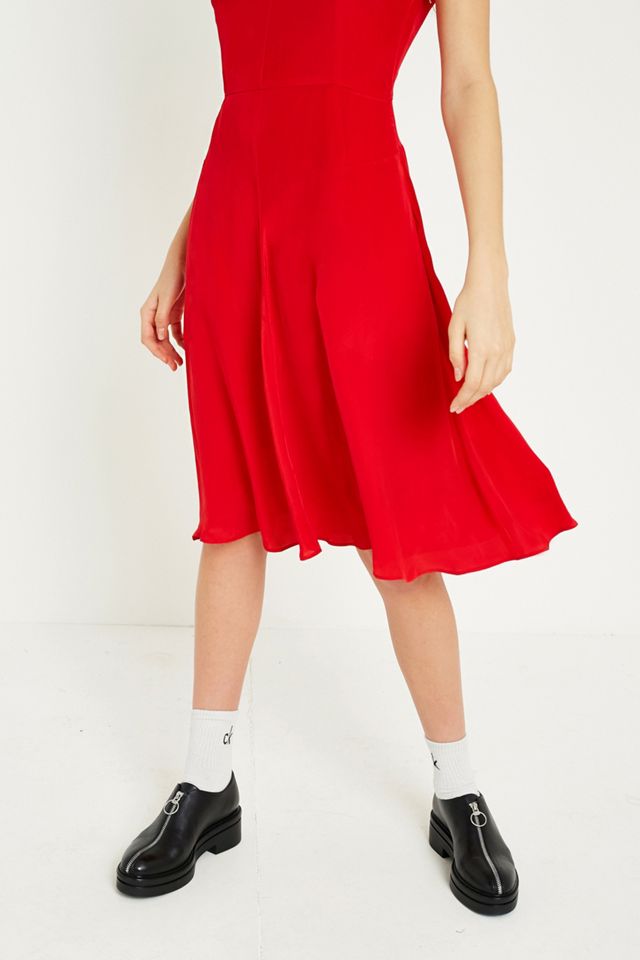 Calvin Klein Red Crepe Slip Dress #3