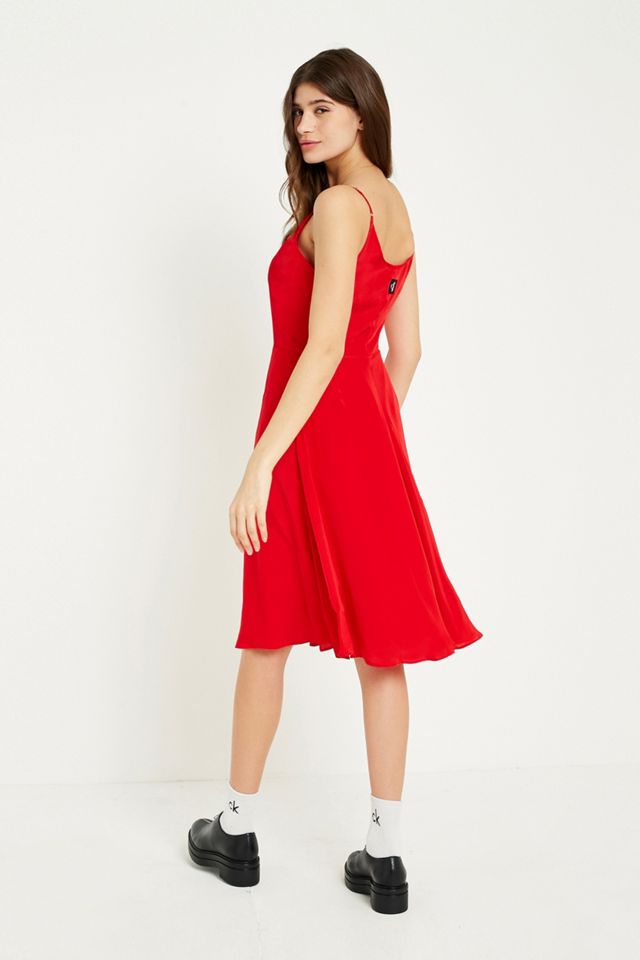 Calvin Klein Red Crepe Slip Dress #4