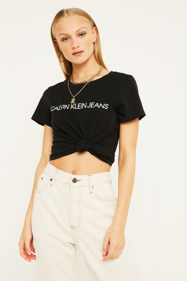 Calvin Klein Jeans Slim-Fit Black Logo T-Shirt