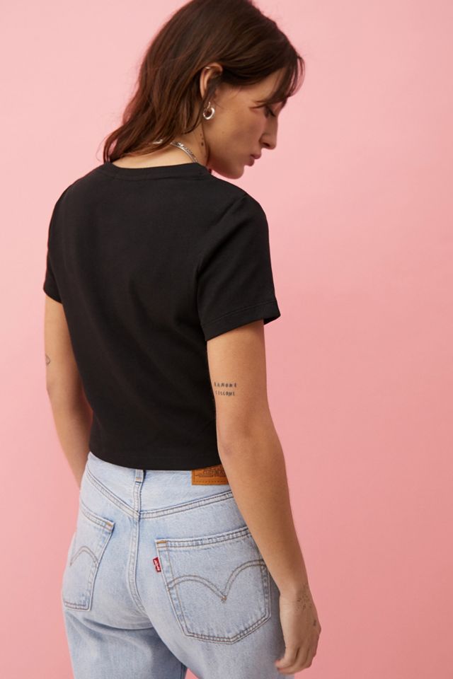 Calvin Klein Black Ribbed Crop Top #3