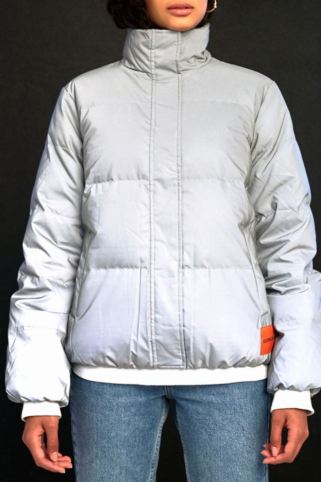 Calvin klein jeans reflective down puffer jacket hotsell