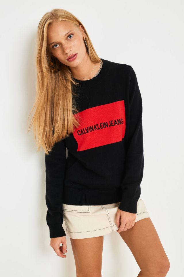 CALVIN KLEIN JEANS - Women's regular logo sweatshirt - Red -  OT-ZW0ZW02055XL1