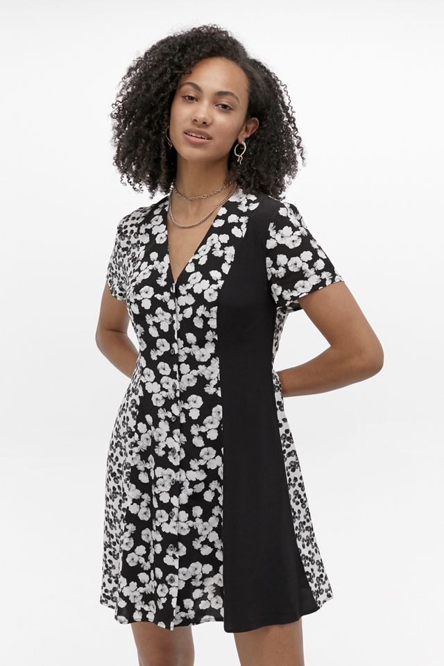 Calvin Klein Jeans Floral Blocking Mini Dress | Urban Outfitters UK