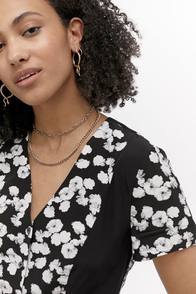 Calvin Klein Jeans Floral Blocking Mini Dress | Urban Outfitters UK