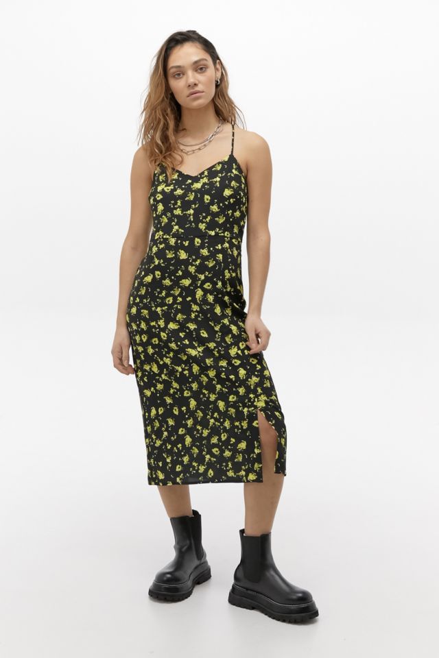 Calvin klein best sale yellow floral dress