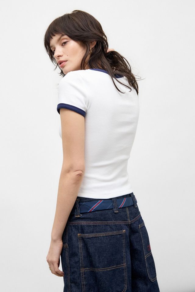 Von Dutch UO Exclusive White Ringer T-Shirt #4