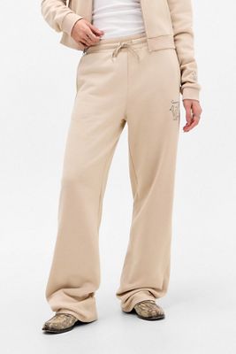 Pantaloni Jogger a Gamba Larga Beige Von Dutch