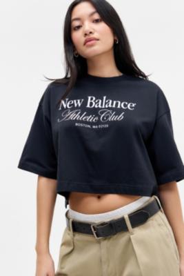 New Balance Athletics Crop T-Shirt - Black XS at Urban Outfitters