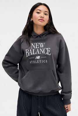 Felpa con Cappuccio New Balance Linear Heritage Ricamata