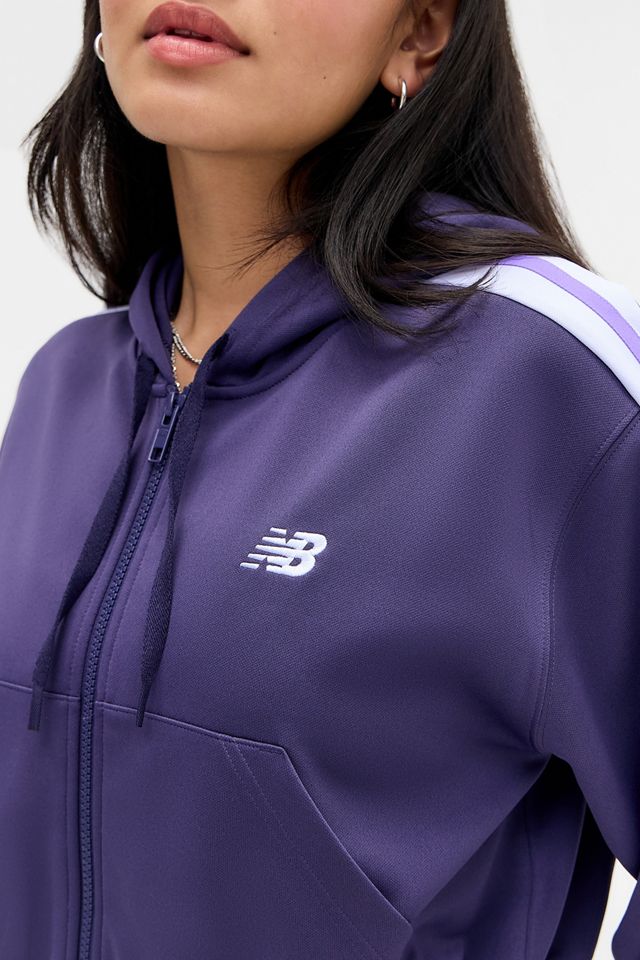 Sweat à capuche court à bandes Interlock New Balance #1