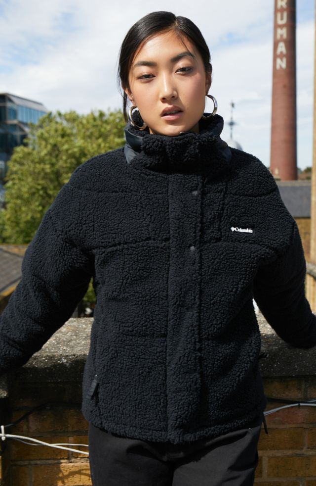 Columbia lodge baffled sherpa fleece jacket in black new arrivals