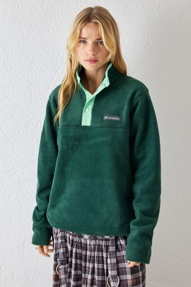 Columbia Women's Size Small Green Fleece Zip Up - Depop