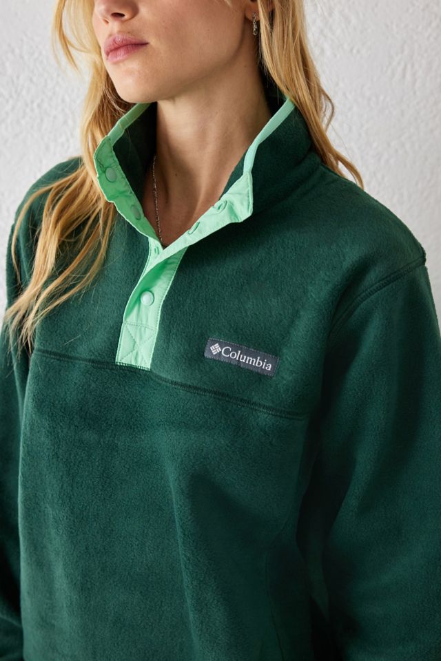 Columbia Women's Size Small Green Fleece Zip Up - Depop