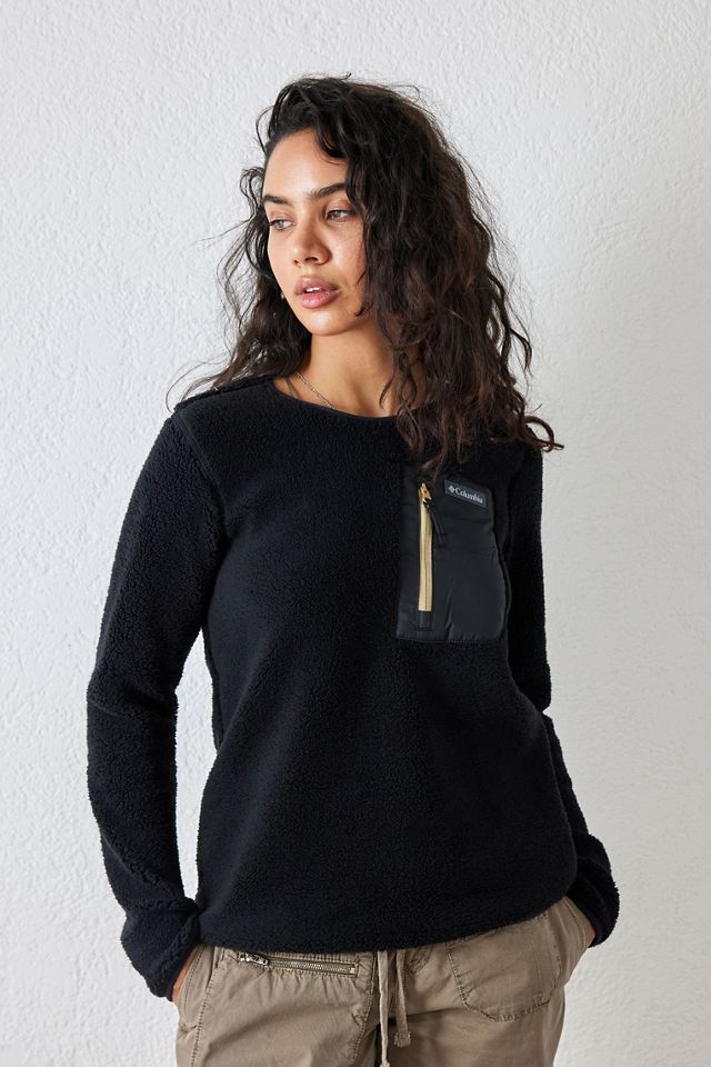 West Bend Womens Black Sherpa Pullover Columbia West Bend Sherpa