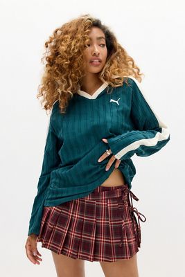PUMA Green Relaxed Long-Sleeve Polo Shirt
