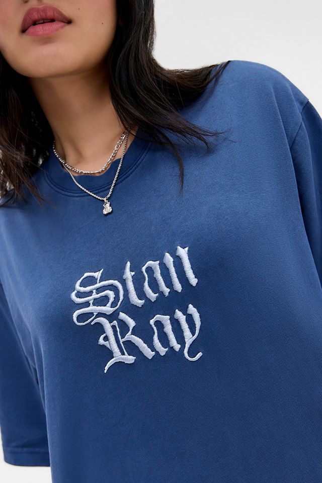 Maglietta lavata Stan Ray ricamata con scritta navy #1