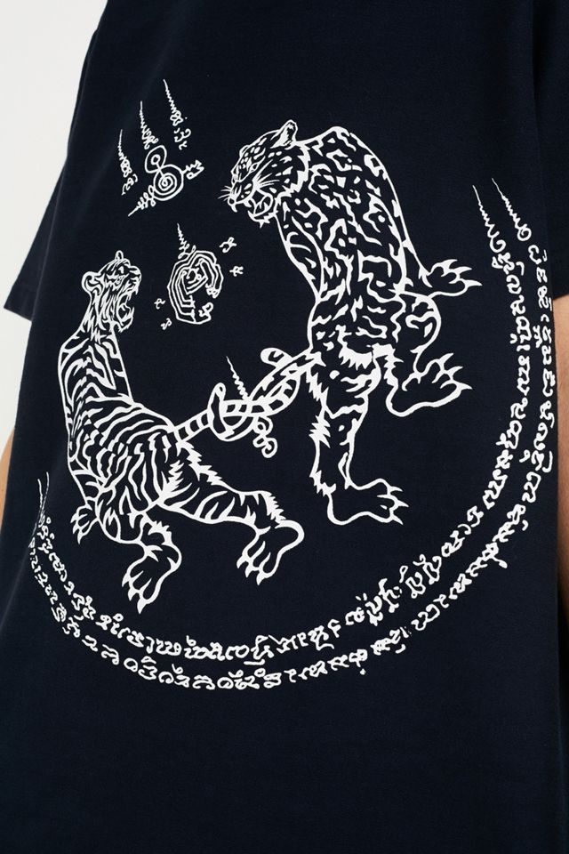 Angel Chen Tiger Print Navy Relaxed T-Shirt #4