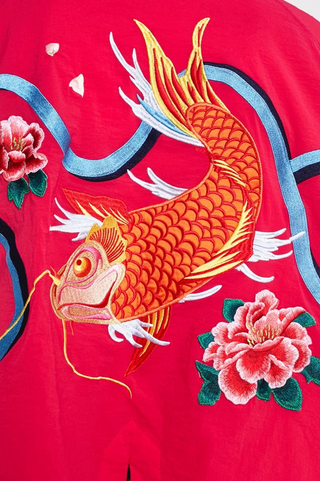 Angel Chen Fish Bordado Chaqueta rompevientos rosa #2