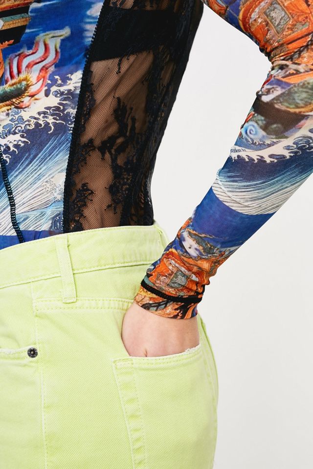 Angel Chen Art Print Mesh Top a maniche lunghe #2
