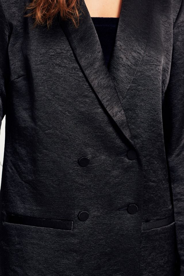 Gestuz Zoe Black Long Shiny Blazer #2