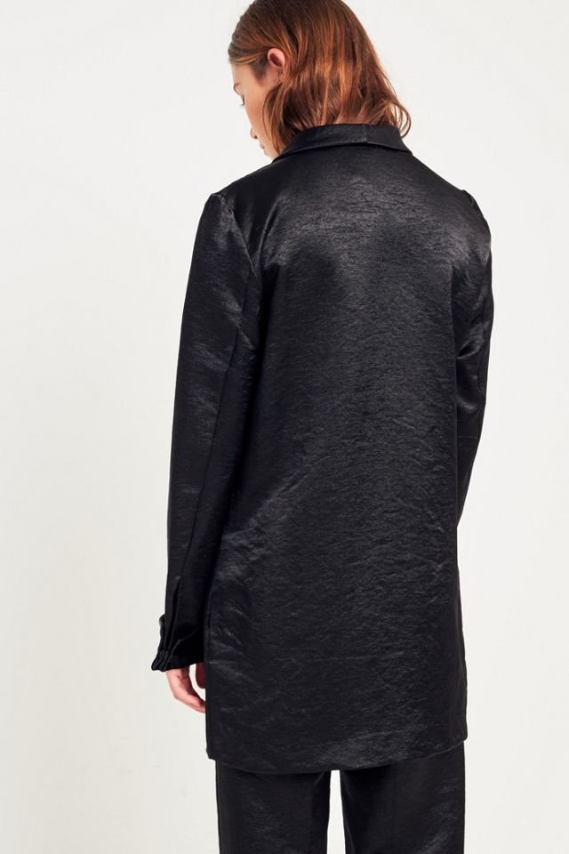 Gestuz Zoe Black Long Shiny Blazer #3