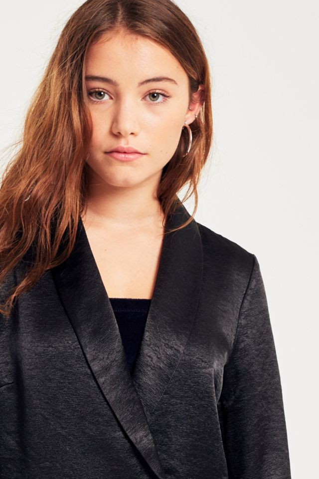 Gestuz Zoe Black Long Shiny Blazer #5