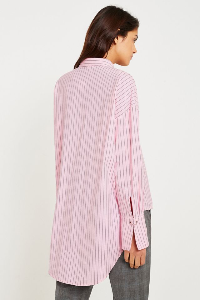 Gestuz Amatistripe Asymmetric Button-Down Shirt #4