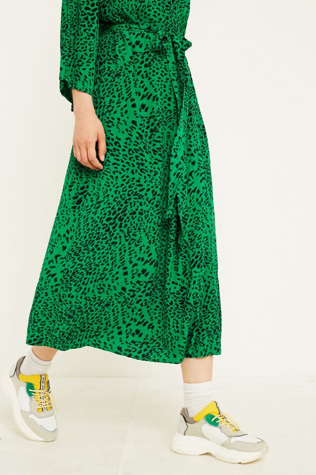 Gestuz Green Leopard Stampa Wrap Dress #2