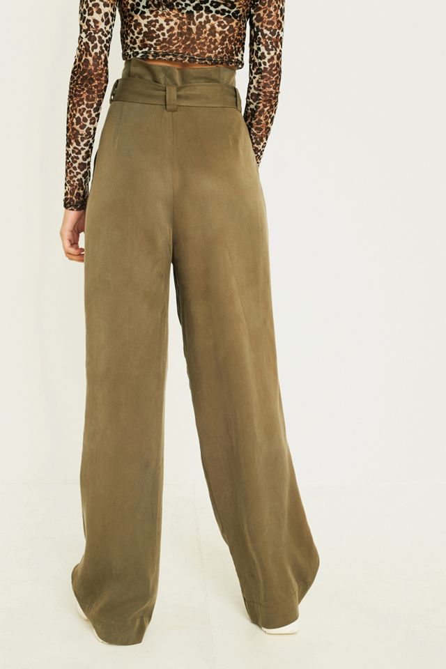 Gestuz Pam Khaki Pantalones con cinturón #3