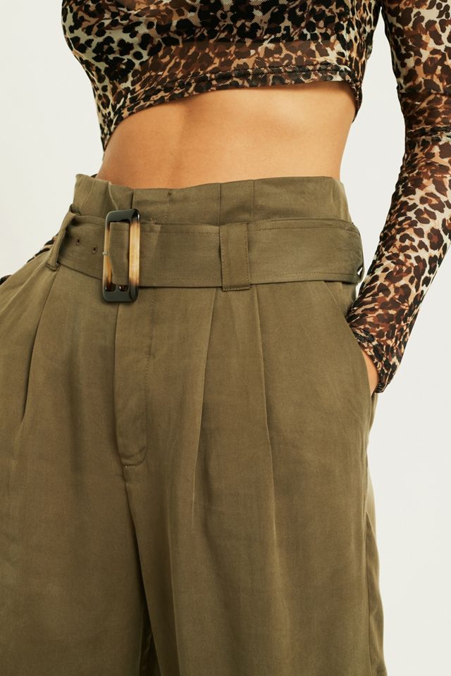 Gestuz Pam Khaki Pantalones con cinturón #5