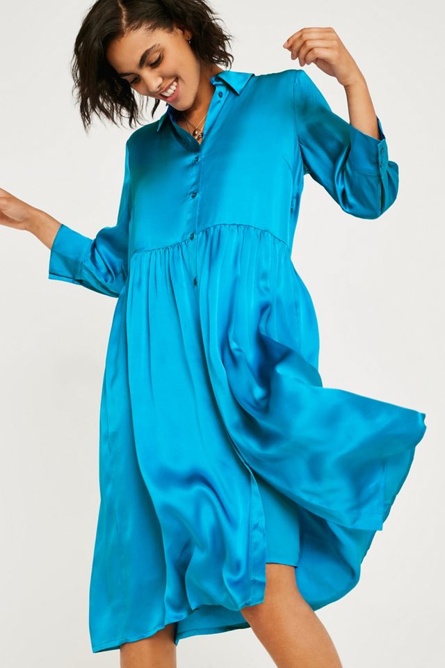 Gestuz – Hemdkleid „Kamma“ aus Seide in Blau #1