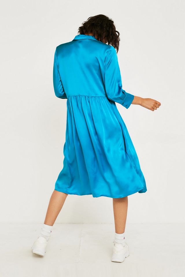 Gestuz – Hemdkleid „Kamma“ aus Seide in Blau #3