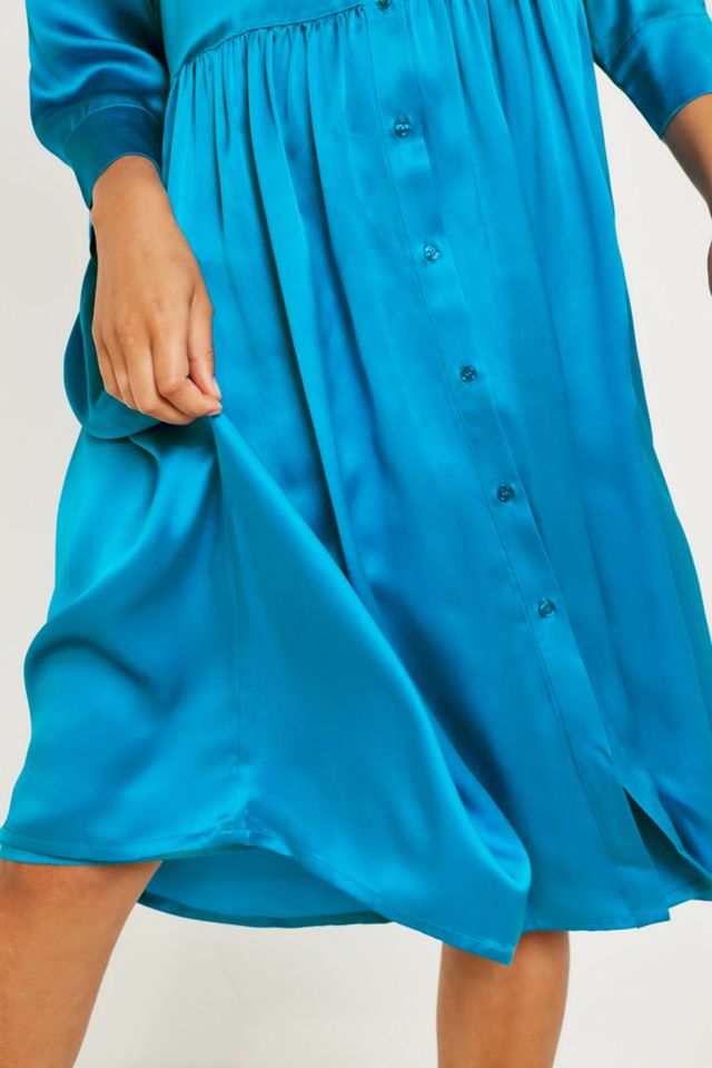 Gestuz – Hemdkleid „Kamma“ aus Seide in Blau #4
