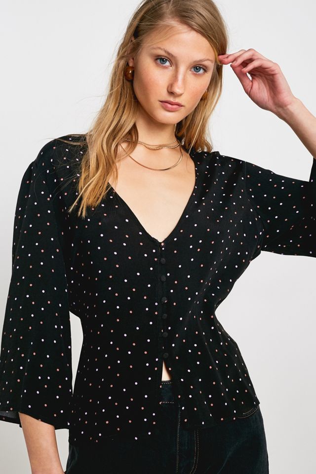 Gestuz Harper Button-Through Blouse | Urban Outfitters UK