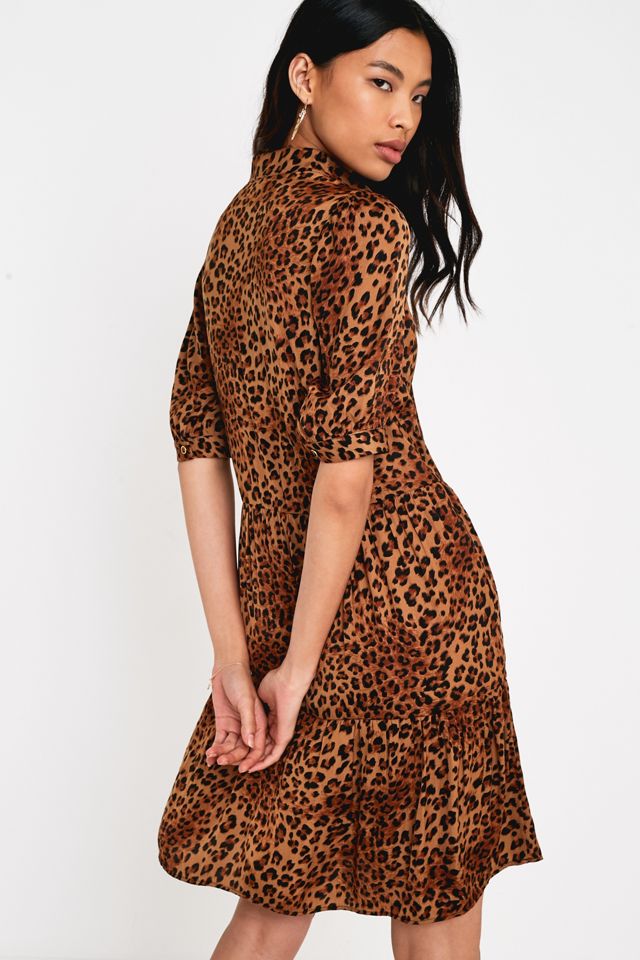 Gestuz Leopard Stampa Button-Through Mini Abito #1