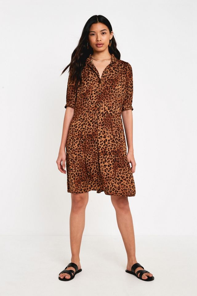Gestuz Leopard Stampa Button-Through Mini Abito #2