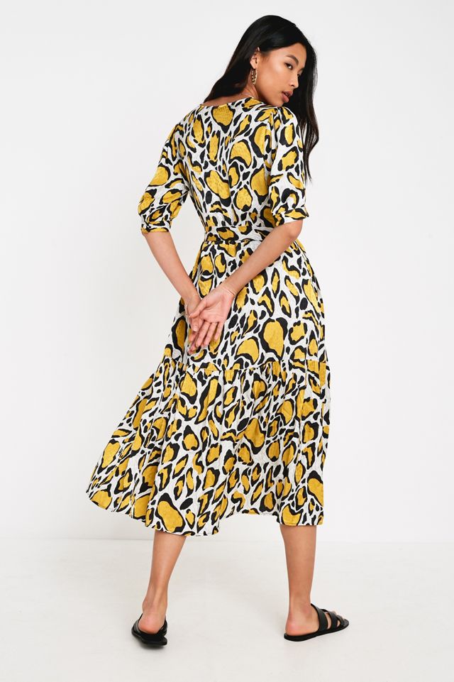 Gestuz Irina Abstracto Animal Print Vestido Midi #1