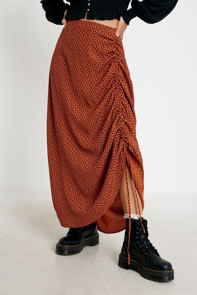 Gestuz Ruched Dot Maxi Skirt #1