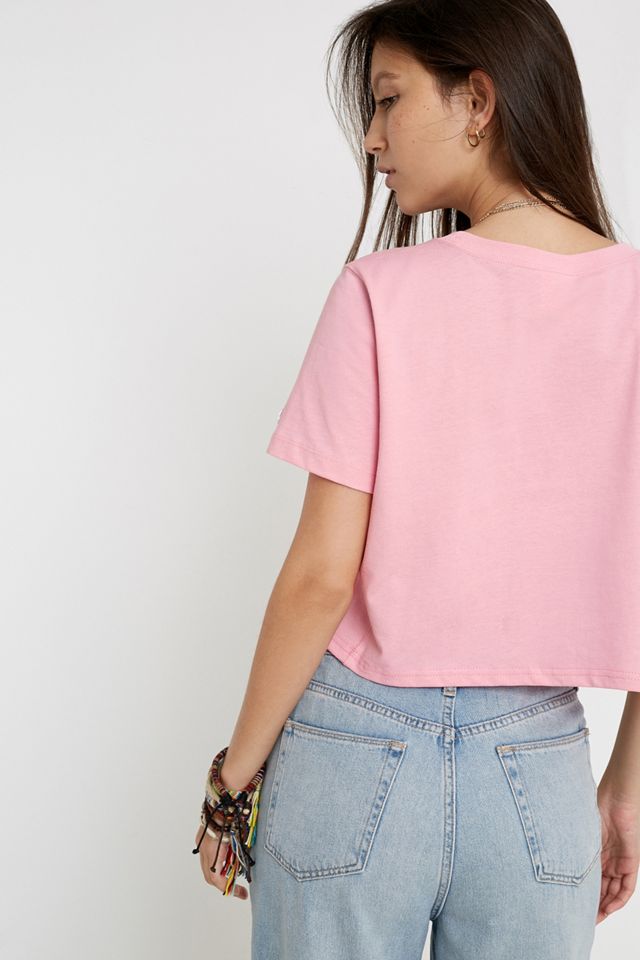 Champion Centre Logo Script Pink Cropped T-Shirt #2