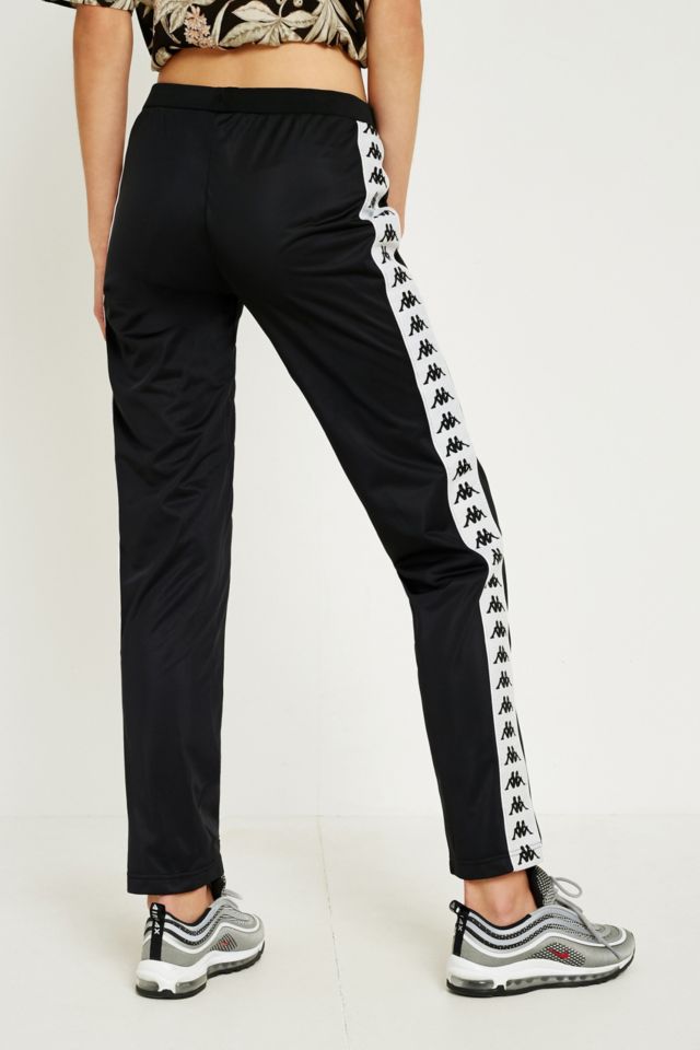 Kappa astoria black hot sale popper track pants