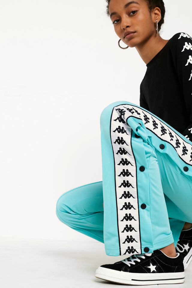Kappa Astoria Black Wide-Leg Popper Track Pants #1