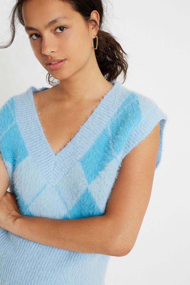 House Of Sunny Diamond Knit Jumper Urban Outfitters UK